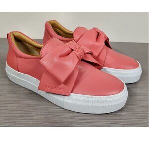 BUSCEMI 40MM Bow Leather Sneakers, Salmon Leather, Womens Size 6 / 36